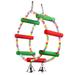 Wooden Chew toy for Bird Colorful Pet Parrot Chewing Toy Ferris Wheel Shape Hanging Swing Toys for Birds