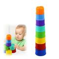 Chok 8 Pieces Stacking Cups for Toddlers Rainbow Colors Cups Baby Stacking Toy for 6 Months and Up Nesting Cups for Boys & Girls 1 2 3 Years Old