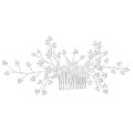 1pc Acrylic Handmade Hair Comb Flower Imitation Pearl Hair Comb Elegant Headwear for Lady Girl (White)