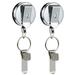 Honrane Retractable Pen Holder Metal Pen Holder 2pcs 70cm Retractable Pull Pen Holder with Key Ring Belt Clip