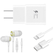 OEM EP-TA20JBEUGUS 15W Adaptive Fast Wall Charger for Xiaomi Mi 10T Lite 5G Includes Fast Charging 3.3FT USB Type C Charging Cable and 3.5mm Earphone with Mic â€“ 3 Items Bundle - White