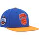 Casquette ajustée Mitchell & Ness New York Knicks Hardwood Classics Coast to Coast pour hommes, bleu/orange - Homme Taille: 7 1/4