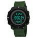 1PC Multi-purpose Electronic Watch Waterproof Movement Digital Watch Stylish Male Chronograph Watches Cool Step Counting Watch for Men (Green)