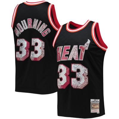 Mitchell & Ness Alonzo Mourning Black Miami Heat 1996/97 Hardwood Classics NBA 75th Anniversary Diamond Swingman-Trikot für Herren Image