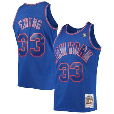 Blaues Mitchell & Ness Patrick Ewing New York Knicks 1996/97 Hardwood Classics Swingman-Trikot für Herren Image