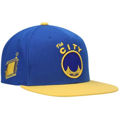 Mitchell & Ness Golden State Warriors Hardwood Classics Snapback-Mütze für Herren in Königsblau/Gold Image