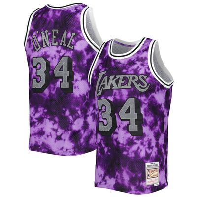 Lilafarbenes Mitchell & Ness Shaquille O'Neal Galaxy Swingman-Trikot der Los Angeles Lakers 1996/97 für Herren Image