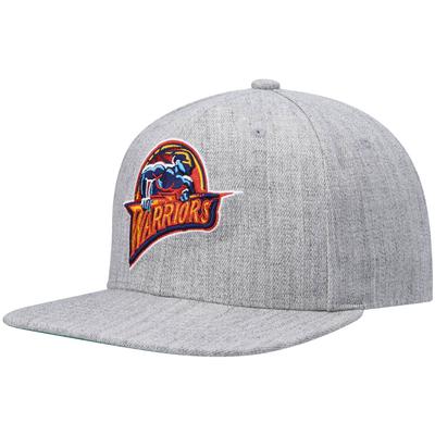 Mitchell & Ness Heathered Grey Golden State Warriors Hardwood Classics Team 2.0 Snapback-Mütze für Herren Image