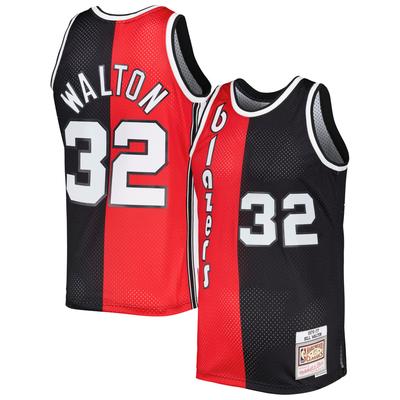 Mitchell & Ness Bill Walton Portland Trail Blazers Hardwood Classics 1976/77 Split Swingman-Trikot in Rot/Schwarz Image