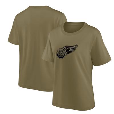 Detroit Red Wings Fanatics-Marken-Mono-Logo-Grafik-Übergroßes T-Shirt – Damen Image