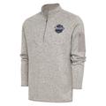 Men's Antigua Oatmeal 2024 Winter Classic Fortune Quarter-Zip Pullover Jacket