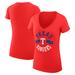 Women's G-III 4Her by Carl Banks Red Texas Rangers City Graphic V-Neck Fitted T-Shirt
