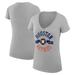 Women's G-III 4Her by Carl Banks Heather Gray Houston Astros City Graphic V-Neck Fitted T-Shirt