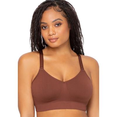 Plus Size Women's Smooth Seamless Comfort Wireless Bra by Curvy Couture in Chocolate (Size 4XL)