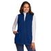 Plus Size Women's Quarter-Zip Microfleece Vest by Woman Within in Evening Blue (Size 3X)