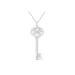 Women's Sterling Silver Diamond Accent Cancer Zodiac Key Pendant Necklace by Haus of Brilliance in White