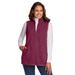 Plus Size Women's Quarter-Zip Microfleece Vest by Woman Within in Deep Cranberry (Size 3X)