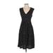 Roxy Casual Dress - A-Line V Neck Sleeveless: Black Dresses - Women's Size 4