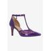 Wide Width Women's Lisha Pumps by J. Renee in Patent Purple (Size 8 1/2 W)