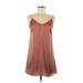 Wilfred Free Casual Dress - Mini V Neck Sleeveless: Brown Print Dresses - Women's Size X-Small