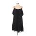 Max Studio Casual Dress - Popover: Black Polka Dots Dresses - Women's Size Large