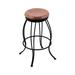 Holland Bar Stool Georgian 30" Swivel Bar Stool Wood/Metal in Black/Blue/Brown | Wayfair 300030BWMedOak