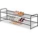 Rebrilliant Long 2 Tier Shoe Rack For Closet Wide Stackable Shoe Storage Organizer For Entryway, Bedroom, Floor, 18-Pairs Low Shoe Shelf | Wayfair