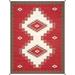 Red/White 146 x 109 x 0.25 in Area Rug - Isabelline Xan Southwestern Handmade Hand-Knotted Rectangle 9'1" x 12'2" Wool/Area Rug in Red | Wayfair