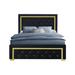 Mercer41 Raizy Tufted Low Profile Standard Bed Upholstered/Polyester in Black | 54.53 H x 56.5 W x 83.86 D in | Wayfair