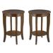 Round End Table in Espresso Wood Finish - Set of 2 - 54 x 84