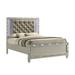 New Classic Furniture Deirde Gray And Sliver Bed with Tufted Headboard
