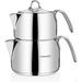 Korkmaz Perla 18/10 Stainless Steel Teapot, Induction Compatible 1.8L/3.2L