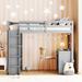 Elegant Wood Loft Bed for Kids Teen Adults, Multifunctional Twin/Full Size Loft Bed with Desk, 3 Shelves and Ladder