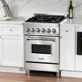 ZLINE 24" 2.8 cu. ft. Electric Oven and Gas Cooktop Dual Fuel Range with Griddle in Stainless Steel