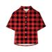 Rovga Summer Boys Girls Toddler T-Shirts Baby Boy Clothes Plaid Letters Print Shirts Short Sleeve Button Down Lapel Neck Tops T Shirt