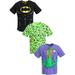 DC Comics Batman Joker Riddler Toddler Boys 3 Pack T-Shirts Toddler to Big Kid