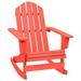 Anself Patio Rocking Adirondack Chair Solid Fir Wood Red