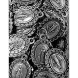 Pack of 12 Saints Medals in oxidized silver made in Italy 1 x 0.7