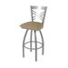 Holland Bar Stool 25 in. Catalina Swivel Outdoor Counter Stool with Breeze Champagne Seat Stainless Steel