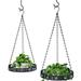 Fuleadture 2 Pieces Hanging Planter Seagrass Hanging Basket Hanging Succulent Holder Flower Pots for Outdoor Plants Bowl Planters for Outdoor Plants Outdoor Flower Pot Stand Black