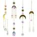 Meuva 4-Piece Set Of Rainbow Pendants Indoor Decoration Wind Chimes Outdoor Garden Decoration Wind Chimes Large Wind Chimes Copper Wind Chimes for outside Rose Wind Chime
