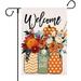 Fall Garden Flags 12x18 Double Sided for Outside Hello Fall Flower Pumpkin Welcome Small Burlap Decorative Holiday Yard Flag Outdoor Decor