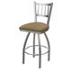 Holland Bar Stool 25 in. Contessa Swivel Outdoor Counter Stool with Breeze Champagne Seat Stainless Steel