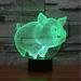 3D Night lamp 3D lamp 3D Illusion Night Lights 3D Airplane Optical Illusion Desk Lamp 7 Color USB Touch Switch Desk Night Light (Pig)