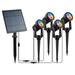 Solar Landscape Spotlights 4 in 1 Solar Powered Garden Spike Multifunctional Outdoor Wall Lights 2 Modes Garden Decorative Lawn Lamp Patio Yard Pathway