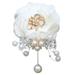 Anvazise Wedding Wrist Flower Elegant Faux Pearl Rhinestone Design Never Wilt or Fade Wrist Flower for Bridesmaids Groomsmen Milky White Corsage