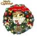 30Cm Christmas Round Wreath Garland Merry Christmas Bell Bows Rattan Stem Branch Ring Garland Xmas Decoration 2024 New Year #01