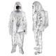 Fireproof Clothes Flame Retardant Clothing Thermal Radiation Inflaming Retarding Clothes 500 Degree Heat Resistant Aluminized Suit Includes 1 Hat Overalls 1 Pair Of Gloves And 1 Pair Of Shoe Covers