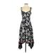 Maeve by Anthropologie Casual Dress - Midi Plunge Sleeveless: Black Print Dresses - Women's Size 4 Petite