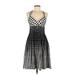 Calvin Klein Casual Dress - A-Line V Neck Sleeveless: Black Dresses - Women's Size 6